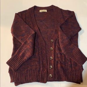 Burnt orange/navy blue cardigan